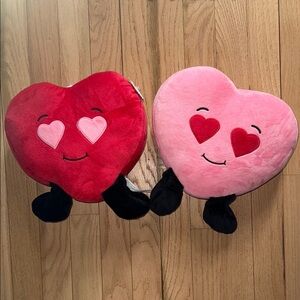 American Greetings Heart-Shaped Plush Pillow Set - Red and Pink